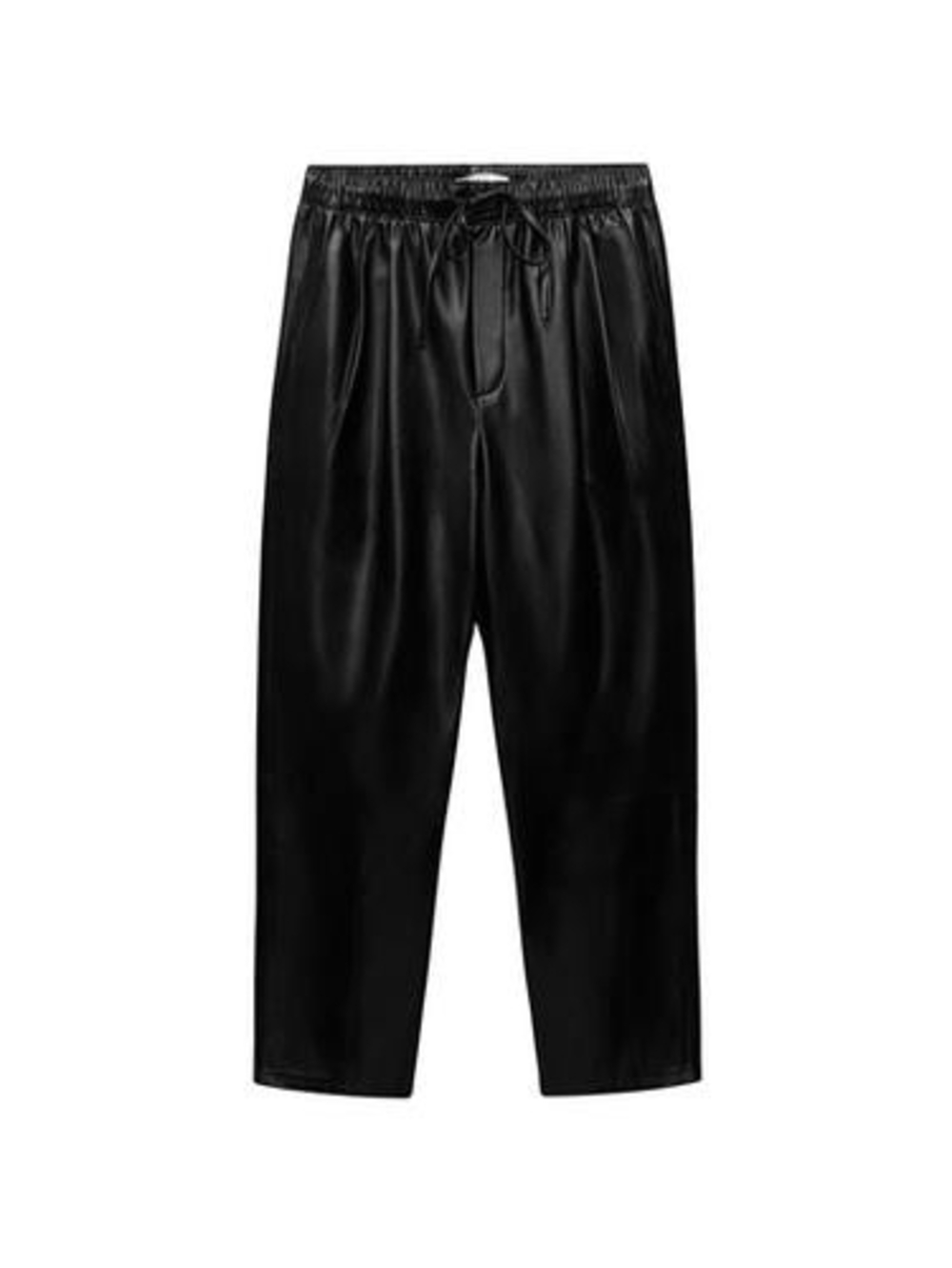 Zara Black Faux Leather Jogger Pants